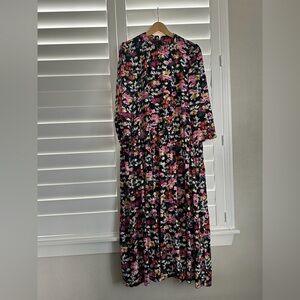 Joules Multicolor Floral Long Sleeve Dress